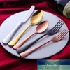 Flatware Sets 5 Pcs/Set Set Rose Gold Stainless Steel Luxury Spoon Knife Fork Tableware Home Restaurant Dinnerware Wholesale Factory price expert design Quality