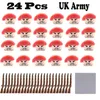 Crianças Brinquedos 24 Pçs / Lote Mini Figuras Militares Construindo Blocos Definidos WW2 Tanques Soldados Acessórios de Armas Armeiras De Armos Tijolos Para Meninos X0503