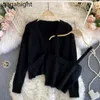 Women 2 Pieces Set Knitted Solid Sweater Spring Tank Camis Stretchy Two for Chic 210601
