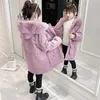 Children Girl Jacket Thick Long Winter Warm Coat Fashion Parka Hooded Outerwear New Kids Snowsuit Fur Collar Coat TZ979 H0909