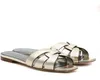 Beroemde eerbetoon voor dames slipper sandalen plat zwart goud bruin kalfsleer leer casual slippers dames comfortwandeling schoenen