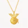 Collane con ciondolo Harmony Bola Angel Wing Locket Pandent Collana Musical Chime Ball Chain Orchid