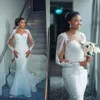 Personalizar vestidos de casamento de sereia branco laço lantejoulas boho vestidos nupciais 2022 mola moda vestido de novia