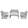 US STOCK GO 4 Pieces Outdoor Furniture Rattan Chair & Table Patio Set Outdoor Sofa for Garden Backyard Porch and Poolside a37 a04 a46