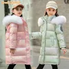 -30 Rússia Roupas de inverno impermeável pele real com capuz jaqueta para baixo para garota casaco parka roupas crianças outwear adolescente 3 - 16 y h0909