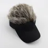 Homens Mulheres Moda Novidade Boné Beisebol Flair Cabelo Sol Viseira Chapéus Toupee Wig Engraçado Presentes Cool Caps