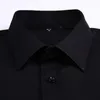 Camicia elegante da uomo stile business casual Vestibilità regolare Camicie a maniche lunghe in cotone bianco nero azzurro