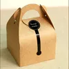 Confezione regalo 100 pezzi Adesivi fatti a mano in stile lungo Etichette con sigillo nero Adesivo per sacchetti di biscotti da imballaggio per cottura