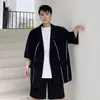 IEFB Summer Half Sleeve Blazer Reflective Strip Design Men's Short Sleeve Single Breasted Suit Coat Streetwear 9Y7277 210524