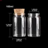 12 pieces 100ml 47*80*32mm Glass Bottles with Cork Stopper Spice Jars Vials Wishing Bottle Container Wedding Farourshigh qty