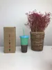 24oz Matte Skinny Plastic Acrylic Tumblers Double Wall Coffee Drinking Cup With Flat Lids and Straws