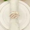 Serviettenringe 6 Stück Western Restaurant Metall Baum Blatt Ring EL Knopf Handtuch Schnalle für Hochzeitsfeier Dekoration