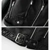 Autumn Women Pu Leather Jacket Woman Zipper Belt Kort kappa Kvinnlig svart punkbomber Faux läderjackor Kvinnor Outwear XXXL 210524101881