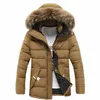 Herenjacks winter dikke warme katoenen capuchon plus size jas voor heren faux bont kraag rits rits met lange mouwen overjas chaquetas hombre m-3xl