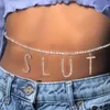 Stonefans DIY Seksi Mektup Bel Kadınlar Için Charm Rhinestone Kristal Vücut Zinciri Göbek Koşum Bikini Takı Parti Hediye