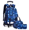 School Bag With Wheels Trolley Bags For Boys Kids Wheeled Backpack Children On Teenagers235t