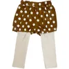 Automne jolies filles dot velours côtelé faux deux pièces pantalons bébé fille shorts décontractés avec leggings 210508