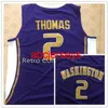 #2 Isaiah Thomas College Retro Basketball Jersey Stitched Custom Any Number Name Ncaa XS-6XL