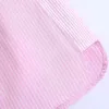 Kobiety Moda Patchwork Paski Print Casual Letnie Szorty Chic Elastyczny Talia Różowy Kolor Pantalones Cortos 210521