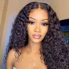 13x4 HD Filme fino transparente 360 ​​Lace Frontal Human Hair Wigs Brasileiro Fechamento de águas profundas peruca encaracolada para mulheres negras 150 Densidade