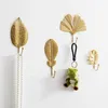 Hooks Rails 1st Nordic Wall for Hanging Clothes No-Punch Hanger Coat Key Hook Iron Art Decorations Golden Leaves Storage