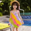 Summer Girls Rainbow Dress Sundress Kids Dresses For Girl Teenager 8 10 Years Party Dress Carnival Costume Beach Clothing Q0716