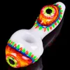 Colorful Eye Glow In The Dark Luminous Pipes Pyrex Thick Glass Smoking Tube Handpipe Portable High Quality Handmade Dry Herb Tobacco Oil Rigs Bong Pipes