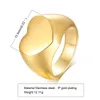 Heart Band Ring for Women Men Personalized Engagement Jewelry Gold Color Stainless Steel Rings Lover Marry Wedding Gift