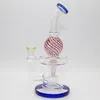 Glass Bong Waterpipe Hookah Recycler oljeriggar med färgboll Percolator 9 tum höjd och 14 mm skål