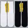White Socks Mens Meias Skateboard Basketball Streetwear Harajuku Socks OFF Cotton Casual Crew Calcetines X0710