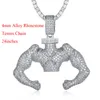 Pendentif Colliers 100% Micro Zircon Hip Hop Hercule Muscle Collier Pour Hommes Bijoux Glacé CZ Rappeur Partie En Gros