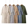 Design Kvinnor Vinterexamen Tjock Coat Warm Parka Oversized Maxi Long Coat With Belt Casual Outerwear 211008