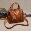 Evening Bags Vintage Genuine Leather Oil Wax Luxury Handbags Women Designer Modis Shoulder Messenger Bag Neutral Female