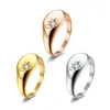 Trouwringen Aankomst Simple Design 316 Titanium Staal Dames 18K Gold Engagement Anniversary for