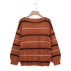 Winter Sweater Women Plus Size Knitted Warm Cashmere striped Chunky Casual Jumper Korean Batwing Long Sleeve Pullovers 210428