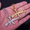 Pendant Necklaces Fashion Choker For Women Gun Crystal Rhinestone Chain Necklace Men Punk Chains Jewelry 2022 Gift