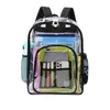 Ryggsäck Clear School PVC Se genom Bookbag Transparent Casual Shoulder Daypacks Stora kapacitet Rucksack för män Women4320672