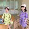 Estate Arrivo Girls Fashion Bear Suit Top + Shrot Bambini Abbigliamento 210528