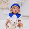 ARRIVI BAMBINI BAMBINO BORSATO Cappello Capelli Pigtail Braid Parrucca Cappuccio Cute Big Eyes Inverno Caldo Maglia Amante Cappelli per bambini Cappelli Cappelli 210713