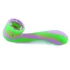 Smoking Pipes 4.6'' Oil Burn Dab Rigs Silicone Hand Pipe with Glass Bowl Portbale Heat Resistant