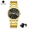 WWOOR Orologi con diamanti Uomo Top Brand Luxury Oro Nero Data Orologio al quarzo per uomo Moda Abito da polso Orologi relojes hombre 210329