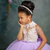 High Collar Mother And Daughter Dresses Formal Party Gowns With Beading Lace Applique Flower Girls' Dress Tiered Pageant Vestidos Zj598 407