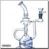 Recycler Vidro Bongo Rigún Óleo de Cachorro Percácido de Água Bongo Dab Rigs Fino Cintura Espessa Tubulação de Água Bubbler 7.9 polegadas 14mm articulação