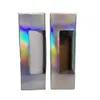 Holografik kutu fit 20 oz 30oz düz sıska paslanmaz çelik bardak plastik kapaklar lazer kutuları ve destek özelleştirme
