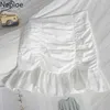 Neploe Doce Saias Mulheres Moda Ruffles Plissado Jupe Verão Coreano Branco Saia High Cintura Bodycon Mini Faldas Mujer Moda 95059 210422