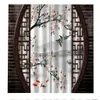 Klassische Wohnkultur Vorhang Design 3D Vorhang Chinesischen Stil Ziegel Pflaume Vögel und blume vorhang Schatten Fenster Vorhänge für Schlafzimmer 210712