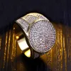 Herren Hip Hop Gold Ringe Schmuck Mode Iced Out Ring Simulation Diamant Ringe Für Men223v