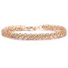 21 Styles 585 Rose Gold Bracelet for Women Men Girl Snail Curb/Weaving Link Foxtail Hammered Bismark Bead Chains 20cm CBB1A