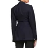 TWOTYLE Streetwear túnica de cintura alta de manga larga negro Rosa Blazer abrigo mujer otoño ropa de moda femenina 211006