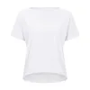 L-22 naakt yoga korte mouw vrouwen tops losse effen kleur mode veelzijdige voorkant zoom geplooid casual gym sport pak shirt